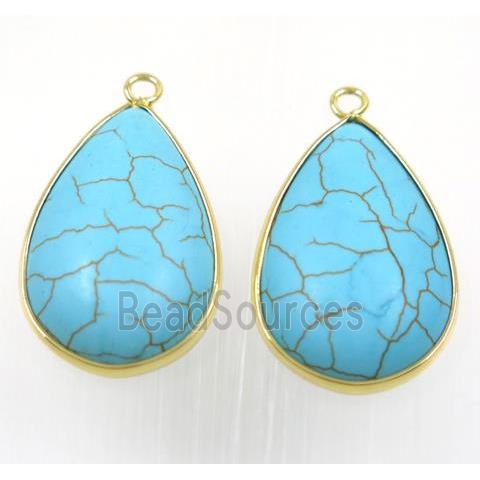 blue turquoise teardrop pendant