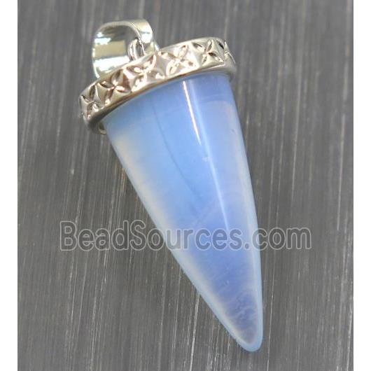 white opalite bullet pendant