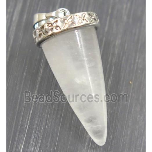 clear quartz bullet pendant