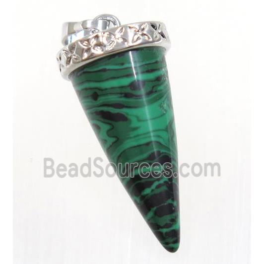 green malachite bullet pendant