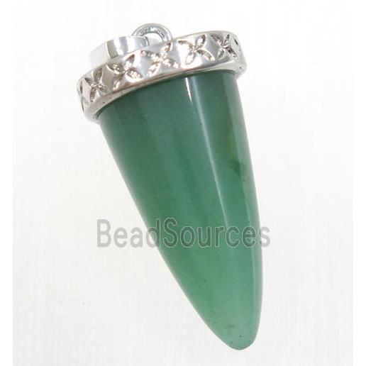 green aventurine bullet pendant