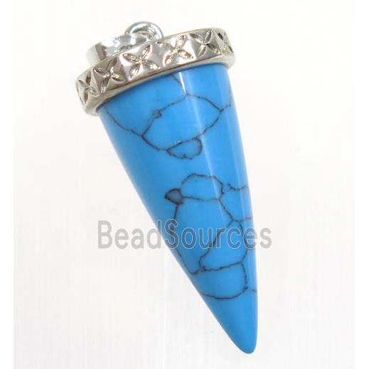 blue turquoise bullet pendant