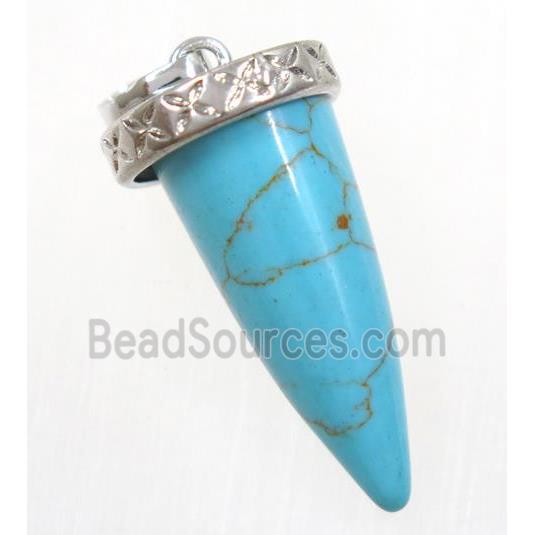 aqua turquoise bullet pendant