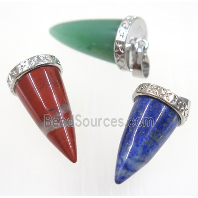 mix gemstone bullet pendant