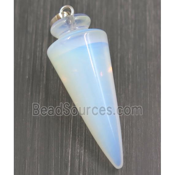 white opalite bullet pendant