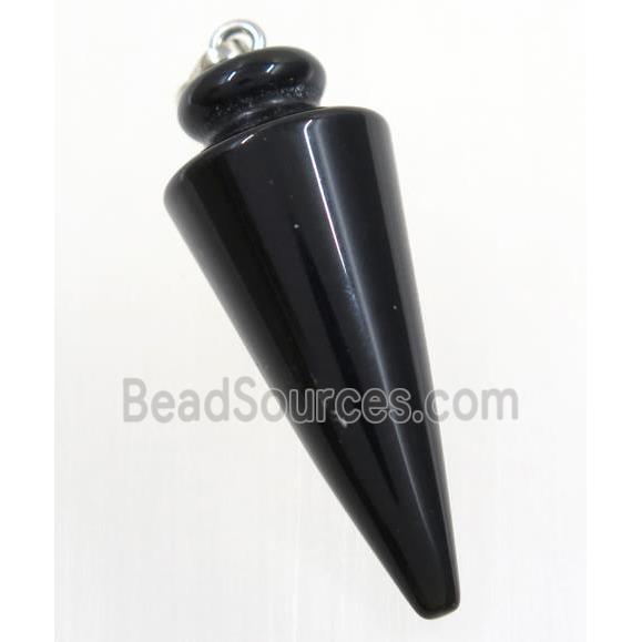 black agate bullet pendant