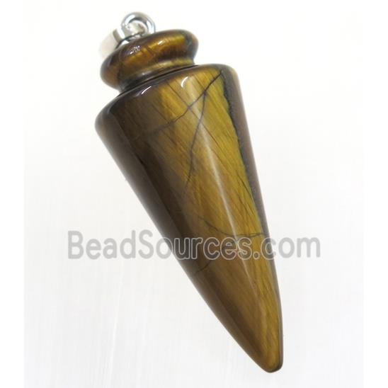 tiger eye stone bullet pendant