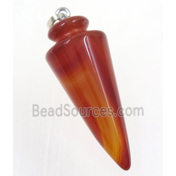 red agate bullet pendant