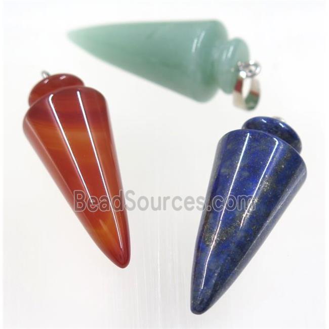 mix gemstone bullet pendant