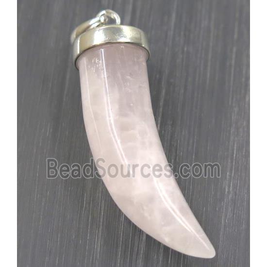 Rose Quartz horn pendant