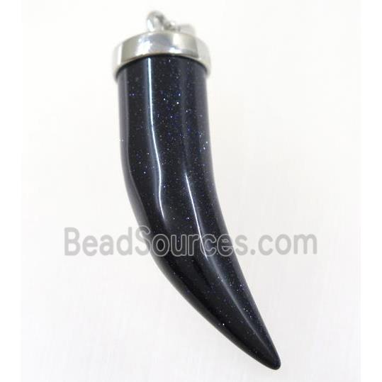 blue sanstone horn pendant