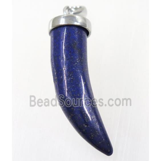 blue Lapis Lazuli horn pendant