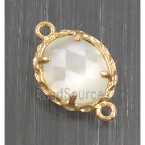 gemstone connector, gold plated