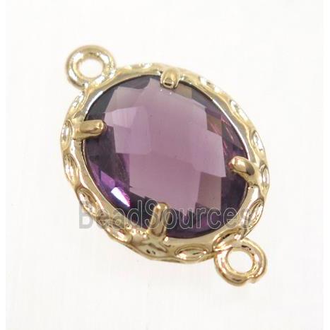 gemstone connector, gold plated