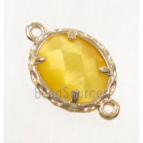 gemstone connector, gold plated