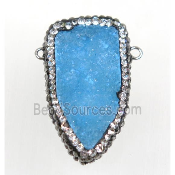 druzy quartz connector paved rhinestone