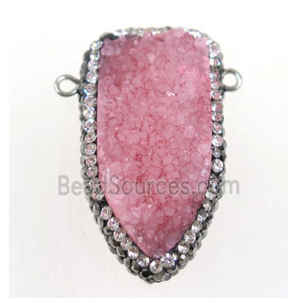 druzy quartz connector paved rhinestone