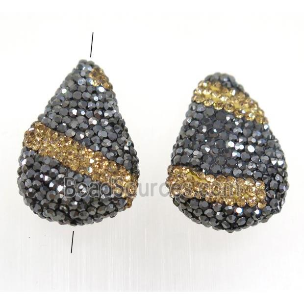 Clar teardrop beads paved rhinestone