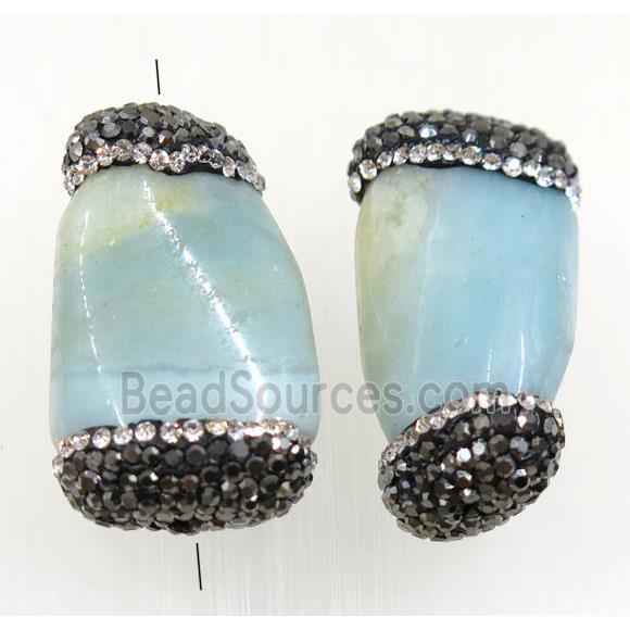 amazonite twist beads paved rhinestone