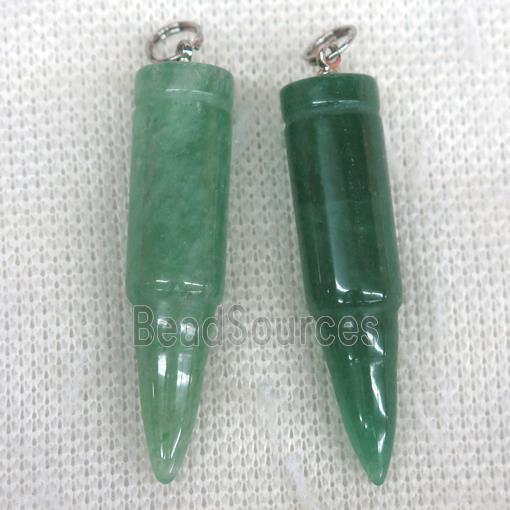 green Aventurine bullet pendant