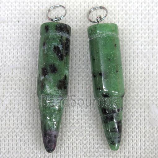 Ruby Zoisite bullet pendant