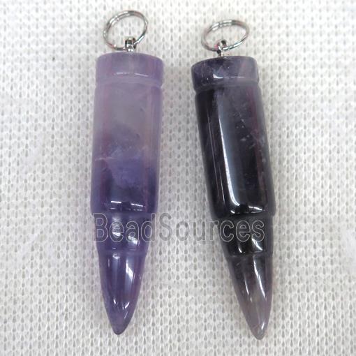 purple Amethyst bullet pendant