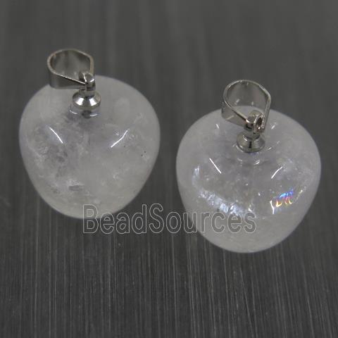 Clear Quartz apple pendant