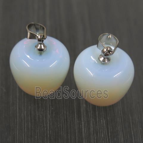 white Opalite apple pendant