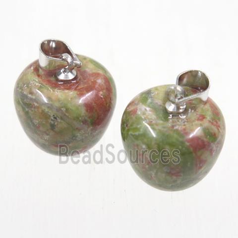 Unakite apple pendant