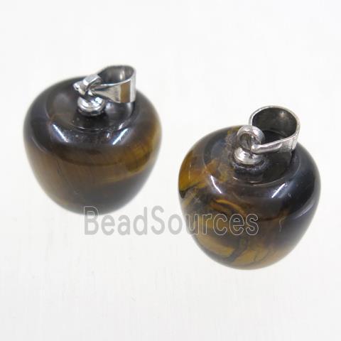 Tiger eye stone apple pendant