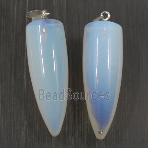 white Opalite bullet pendant