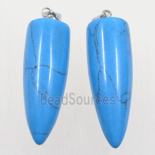 blue Turquoise bullet pendant