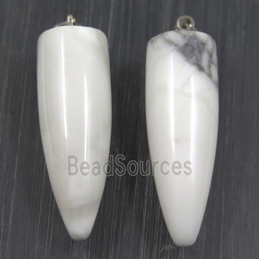 white Howlite Turquoise bullet pendant