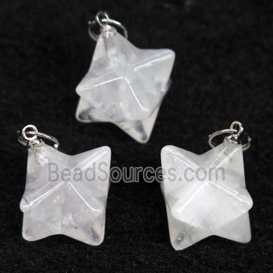 Clear Quartz pendant, star