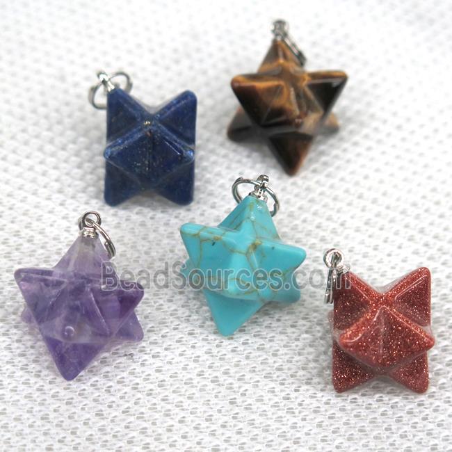 mix gemstone pendant, star