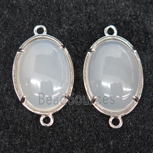 white Jade connector, oval