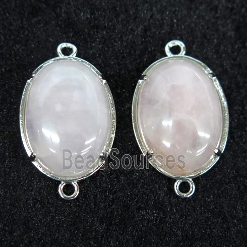 Rose Quartz connector, oval