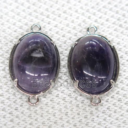 purple Amethyst connector, oval