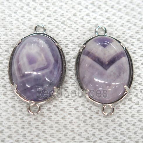 Dogtooth Amethyst connector, oval