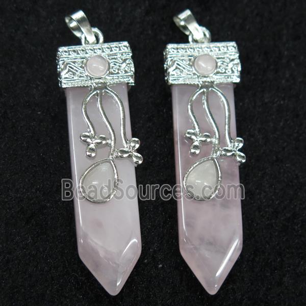 Rose Quartz arrowhead pendant