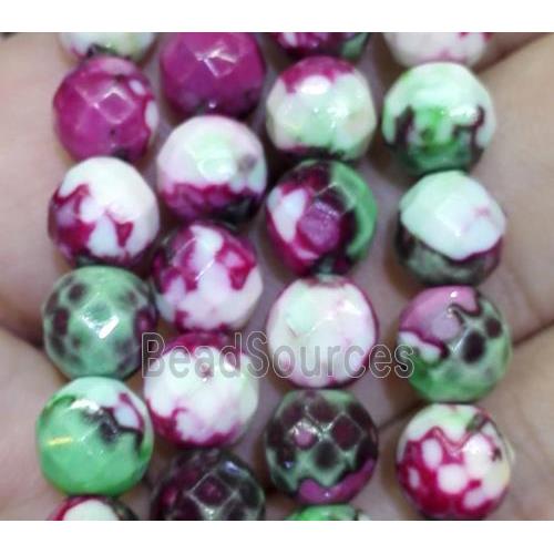 Rainforest jasper beads, faceted round, stability