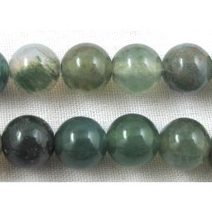 round Moss Agate Bead