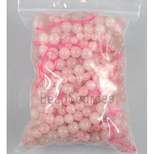 round Rose Quartz beads, pink, AA grade