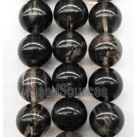 round black watermelon quartz beads