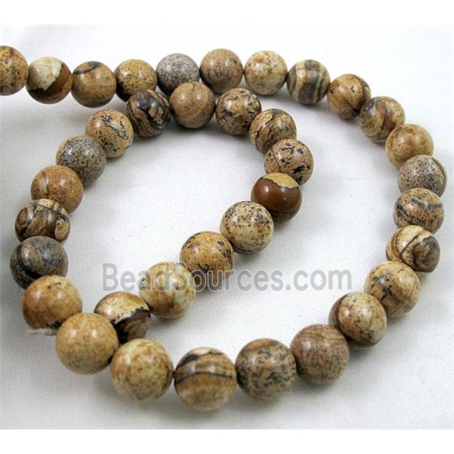 round Picture Jasper Beads