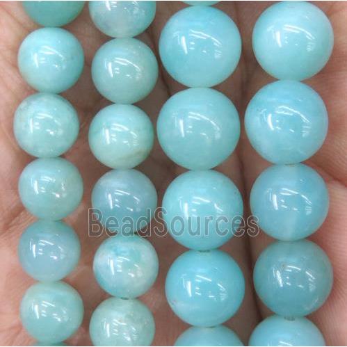 round blue Amazonite beads, grade AA