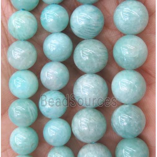 green Amazonite round beads