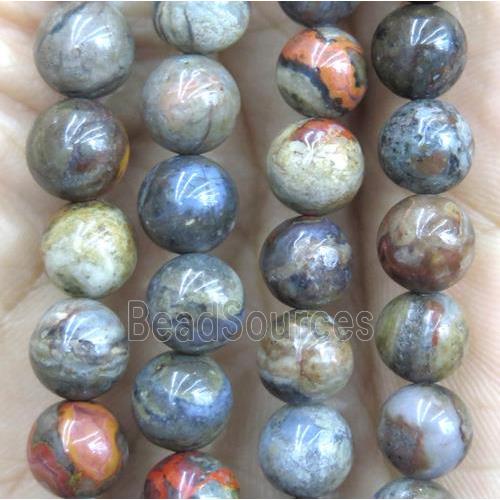 Morocco Red Lace Agate Beads, round, multicolor