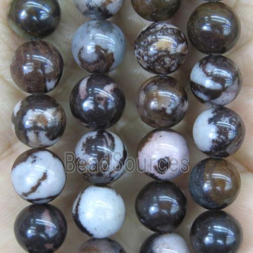 round outback jasper beads, coffee