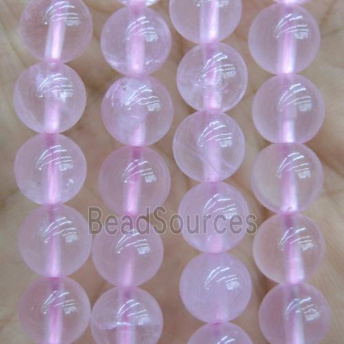 round Rose Quartz Beads, pink